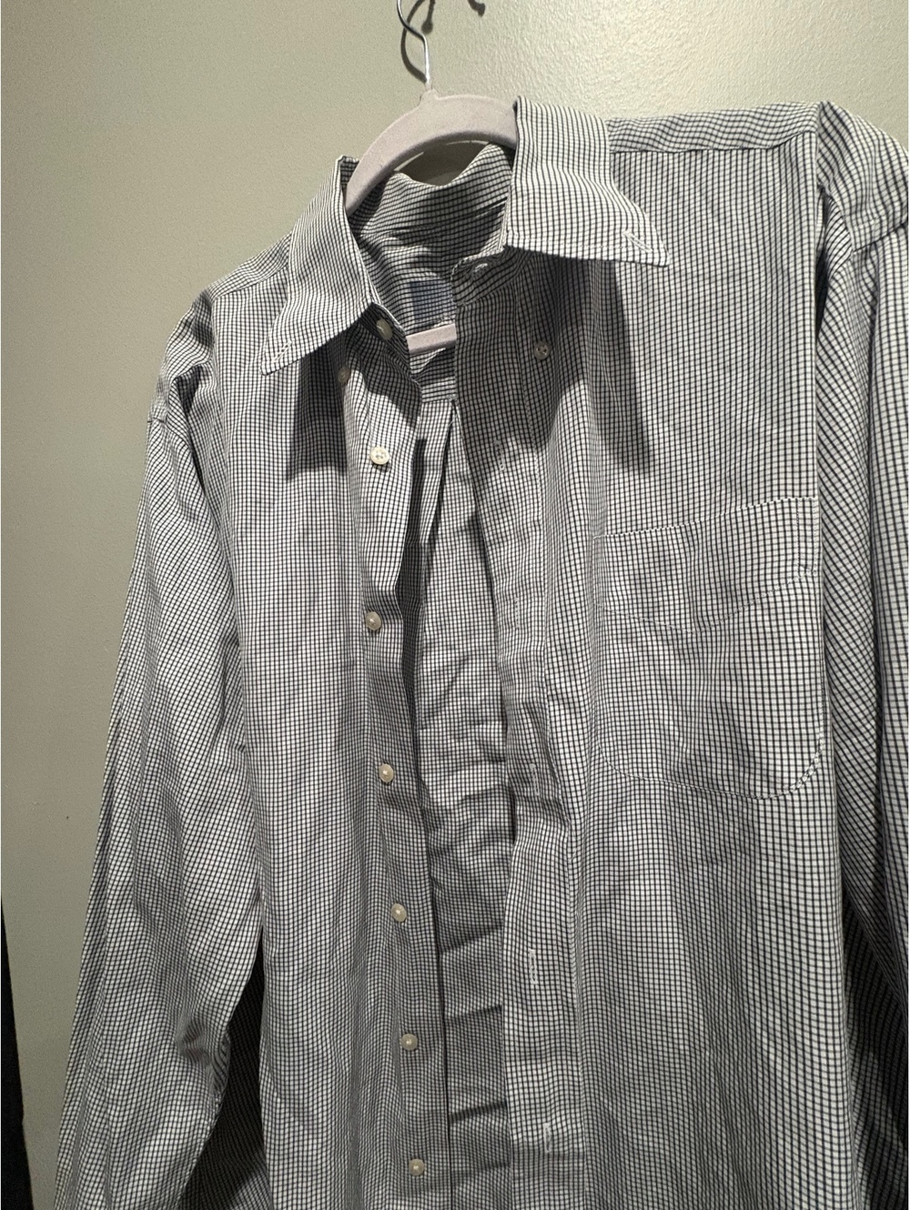 Black and White Check Button Down Shirt